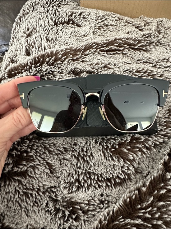Tom Ford Accessories - Tom Ford Black Frame Sunglasses with Gold Accents